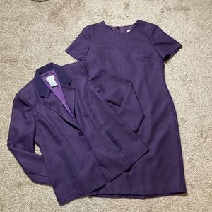 Koret Dress Suit Size 6 6P Petite Purple 2PC Set Career Church Business Lined
